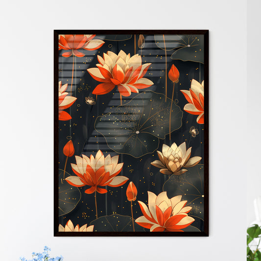 Vibrant Seamless Pattern with Native America - Framed Art Print