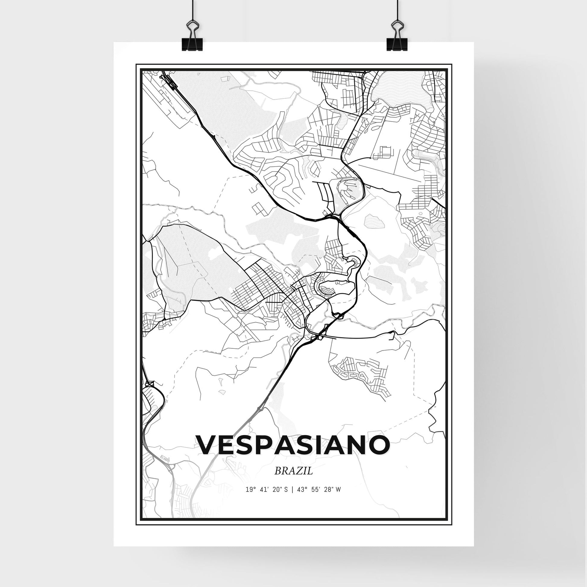 Vespasiano Brazil - Premium City Map Poster