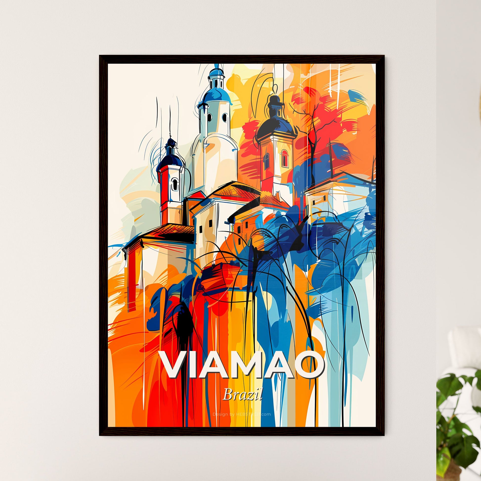 Vibrant Viamao, Brazil - A Painting Of A Building With Towers And Trees