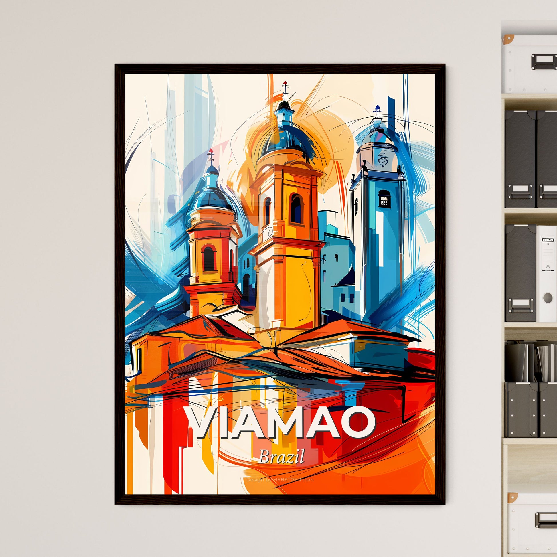 Vibrant Viamao, Brazil - A Painting Of A Building With Towers