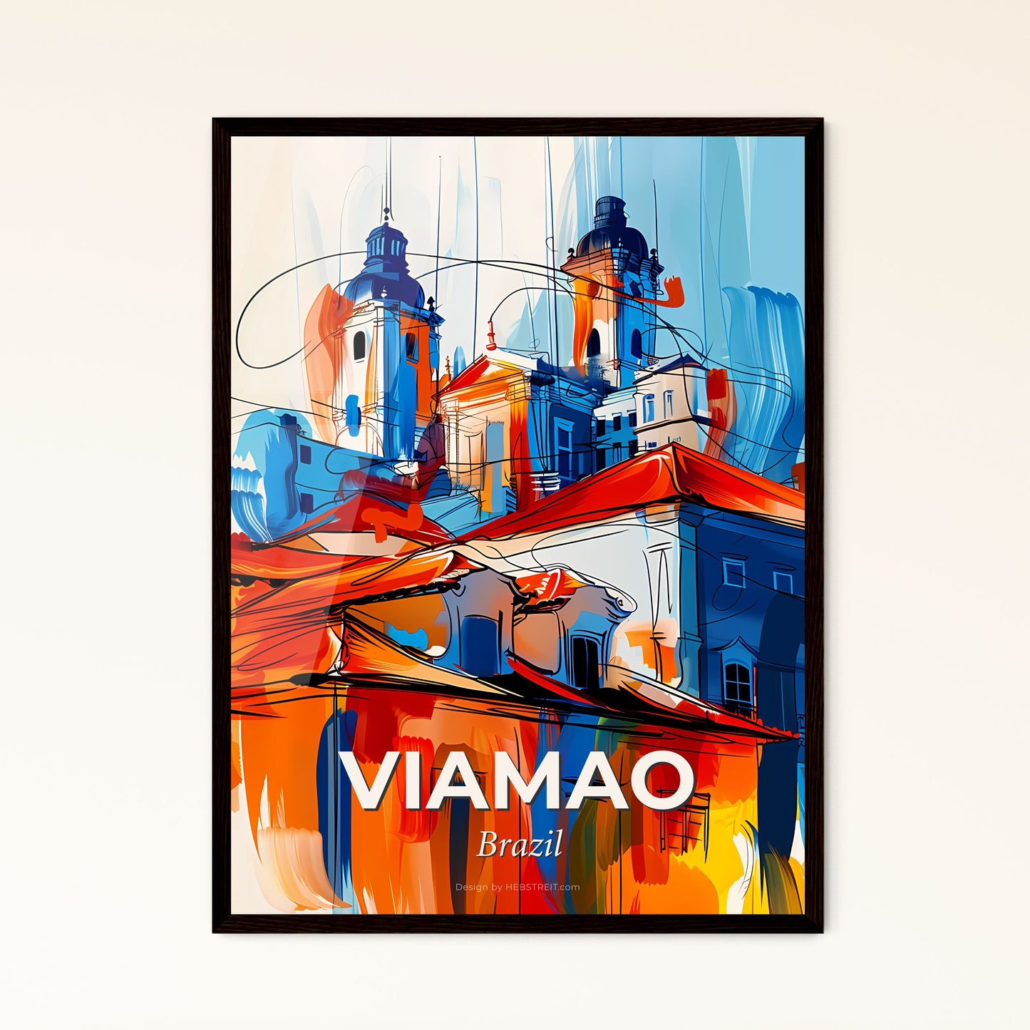 Vibrant Viamao, Brazil - A Painting Of A Building