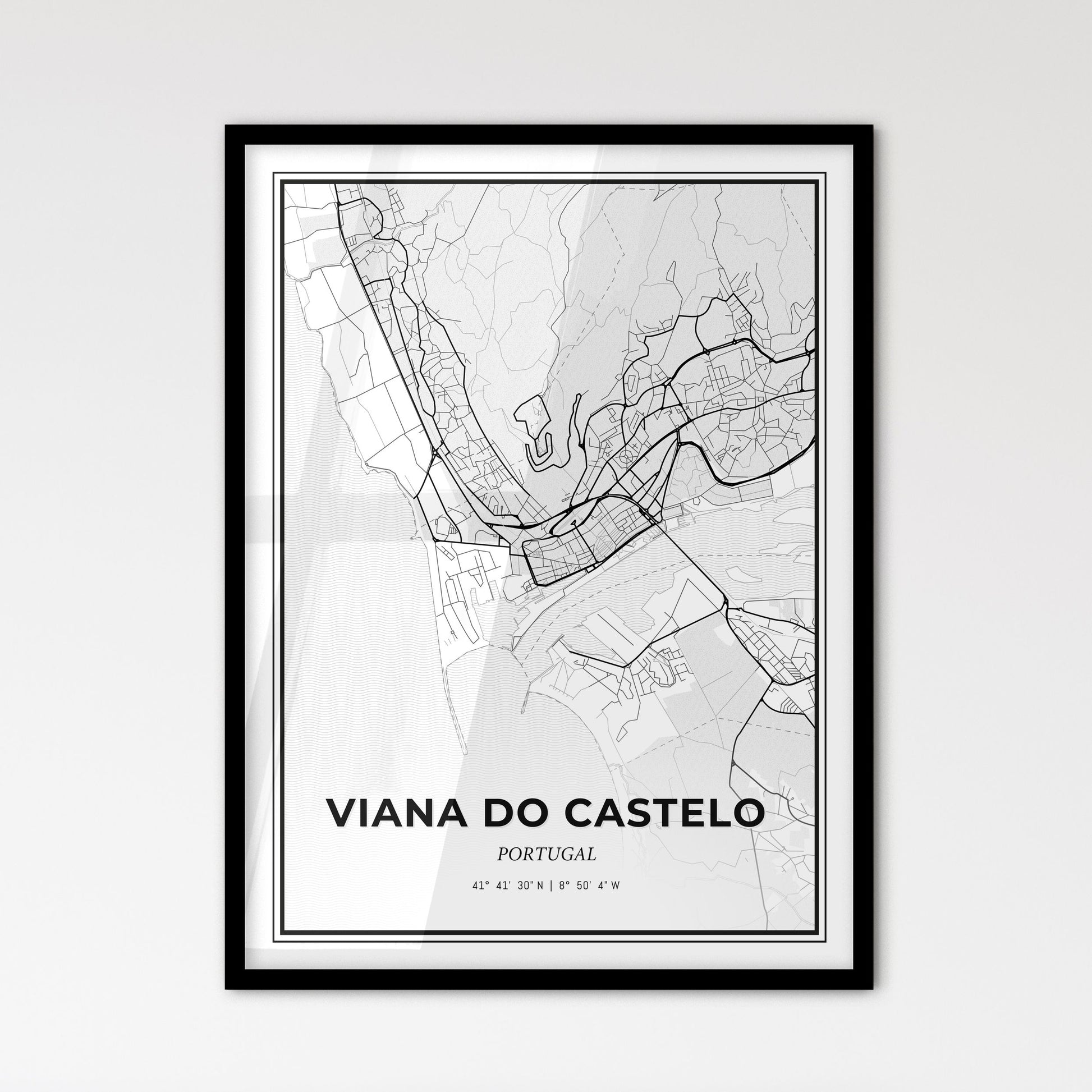 Viana do Castelo Portugal - Scandinavian Style City Map for Modern Home Decor