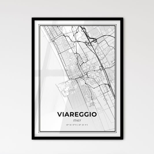 Viareggio Italy - Scandinavian Style City Map for Modern Home Decor