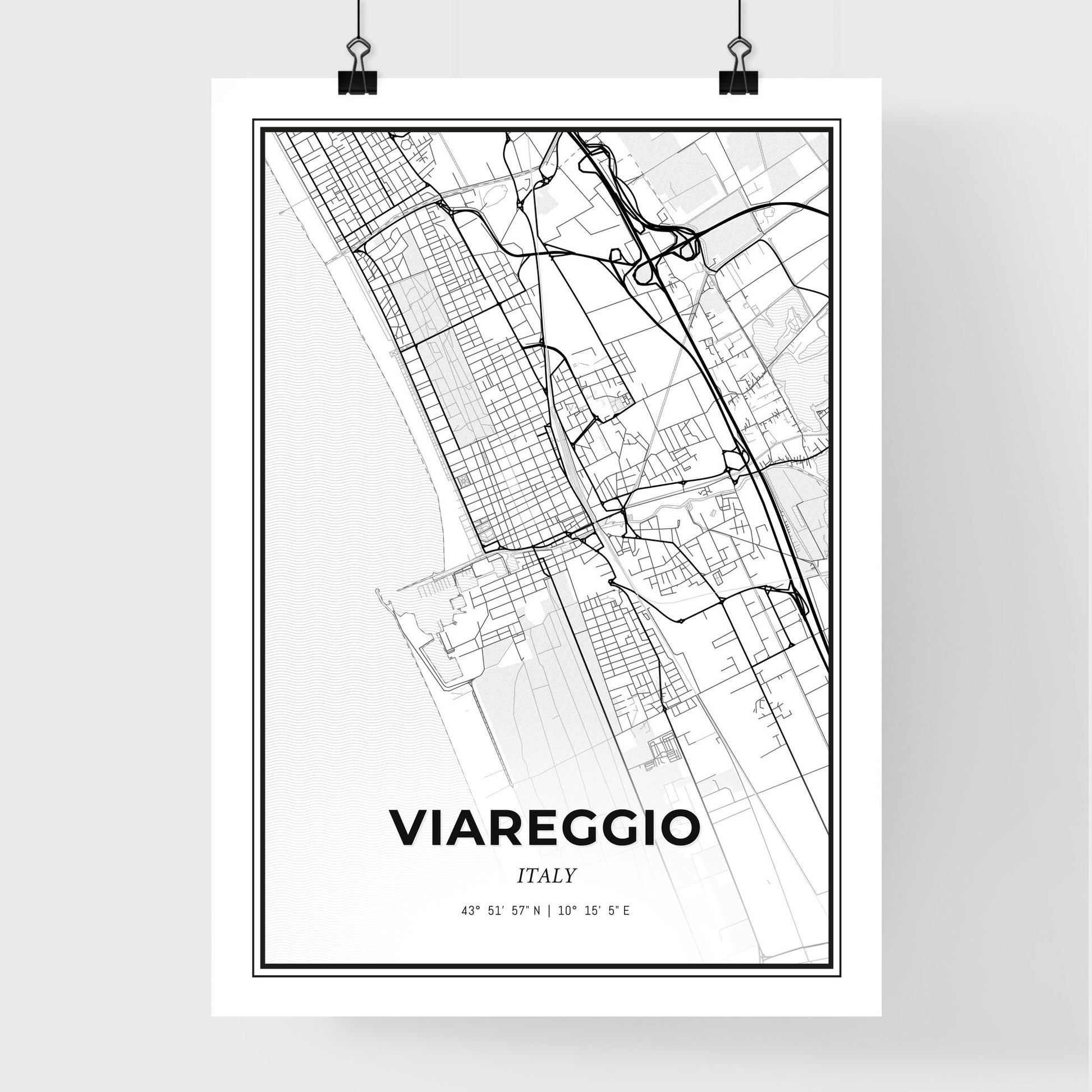 Viareggio Italy - Premium City Map Poster