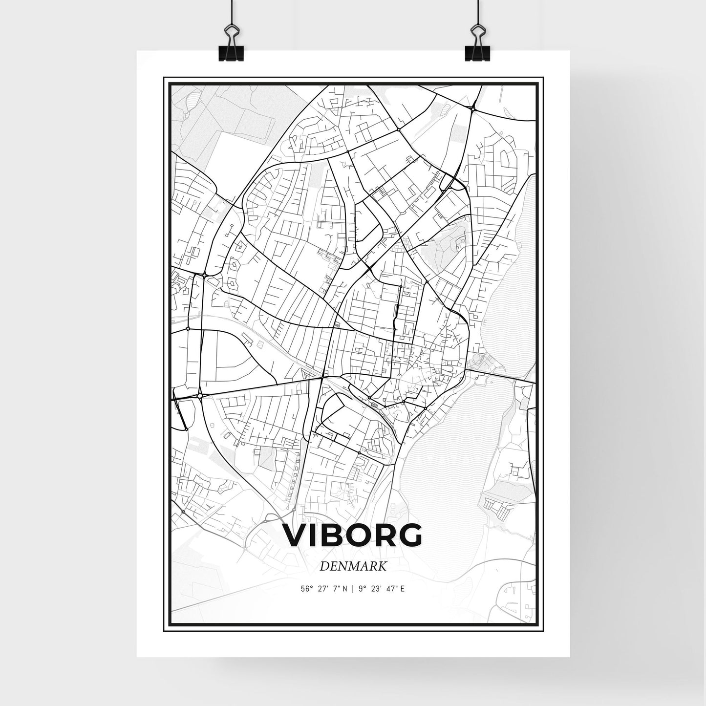 Viborg Denmark - Premium City Map Poster