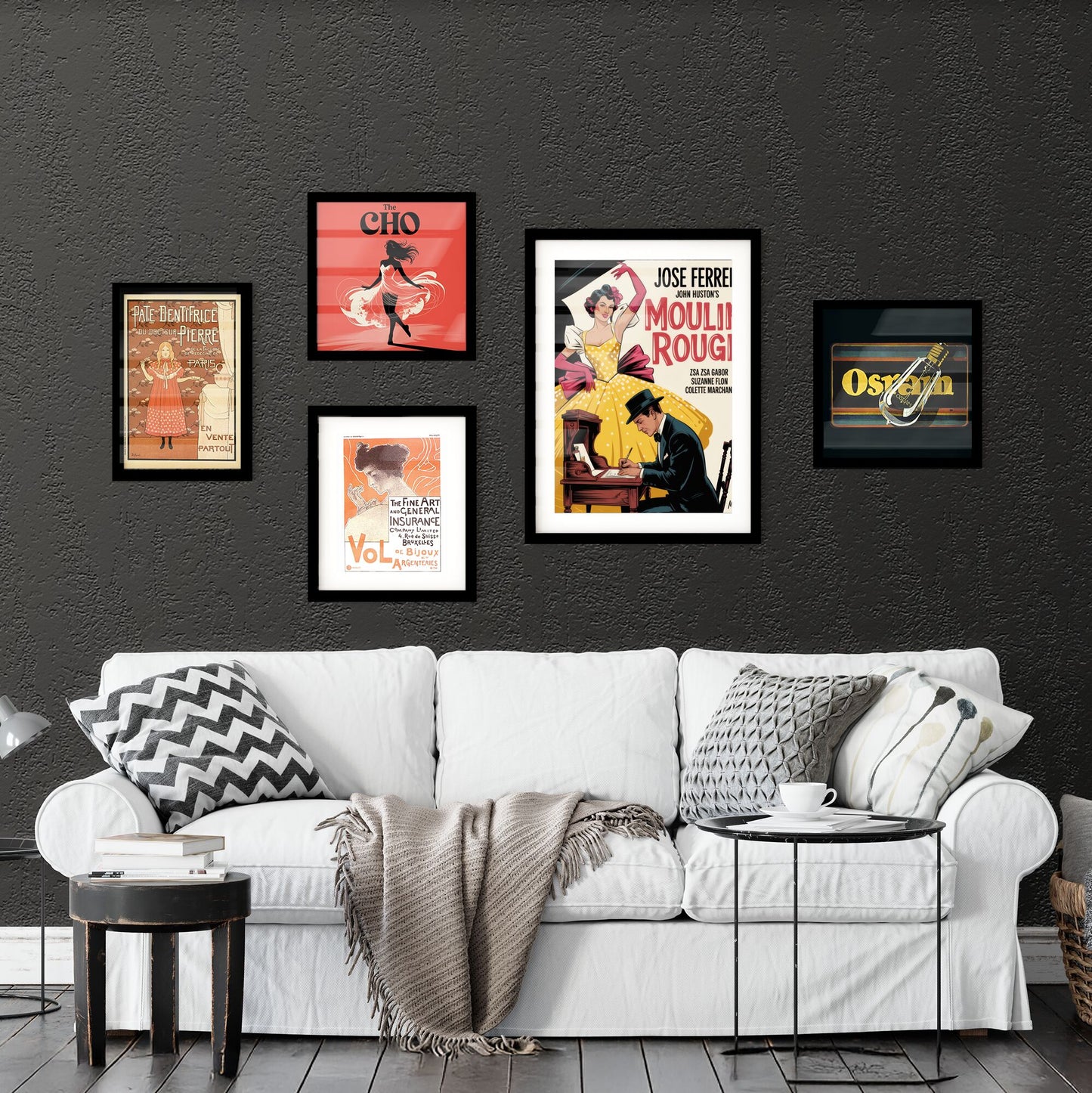 Vibrant Vintage Poster of Moulin Rouge: A Captivating Dance and Artistry Scene from Classic Film Collection