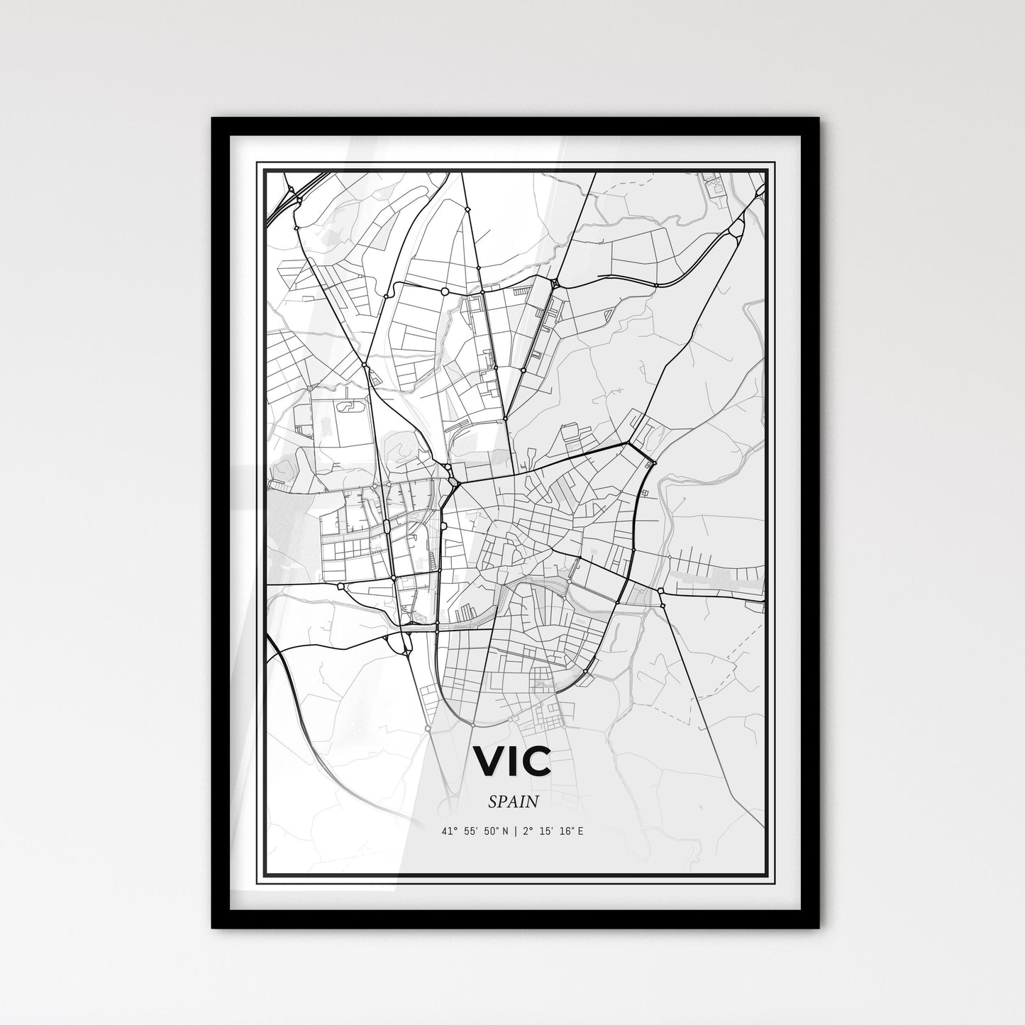 Vic Spain - Scandinavian Style City Map for Modern Home Decor