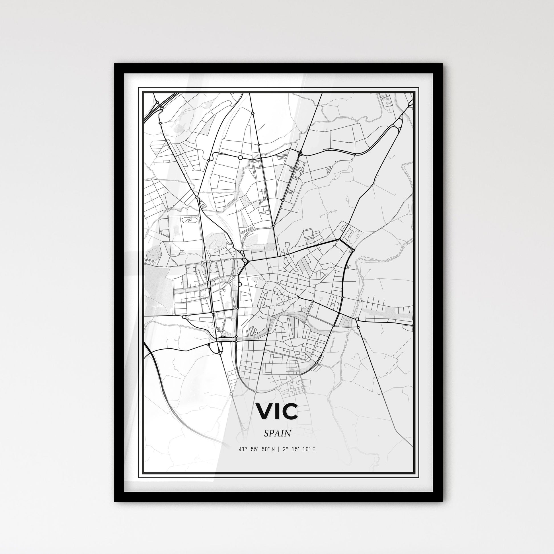 Vic Spain - Scandinavian Style City Map for Modern Home Decor