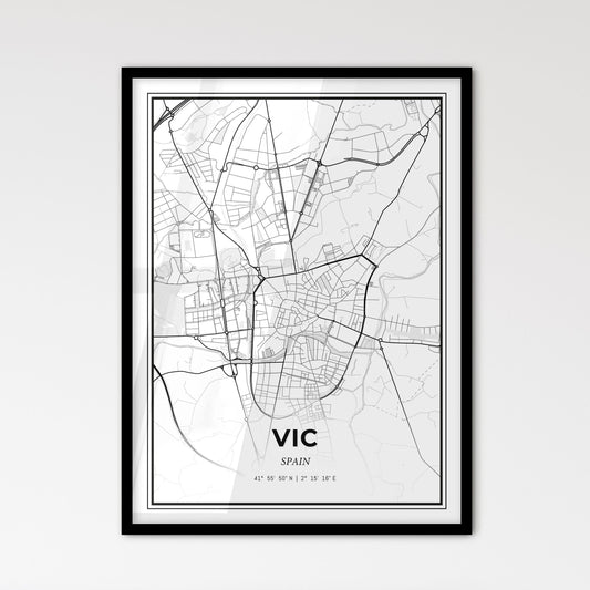 Vic Spain - Scandinavian Style City Map for Modern Home Decor