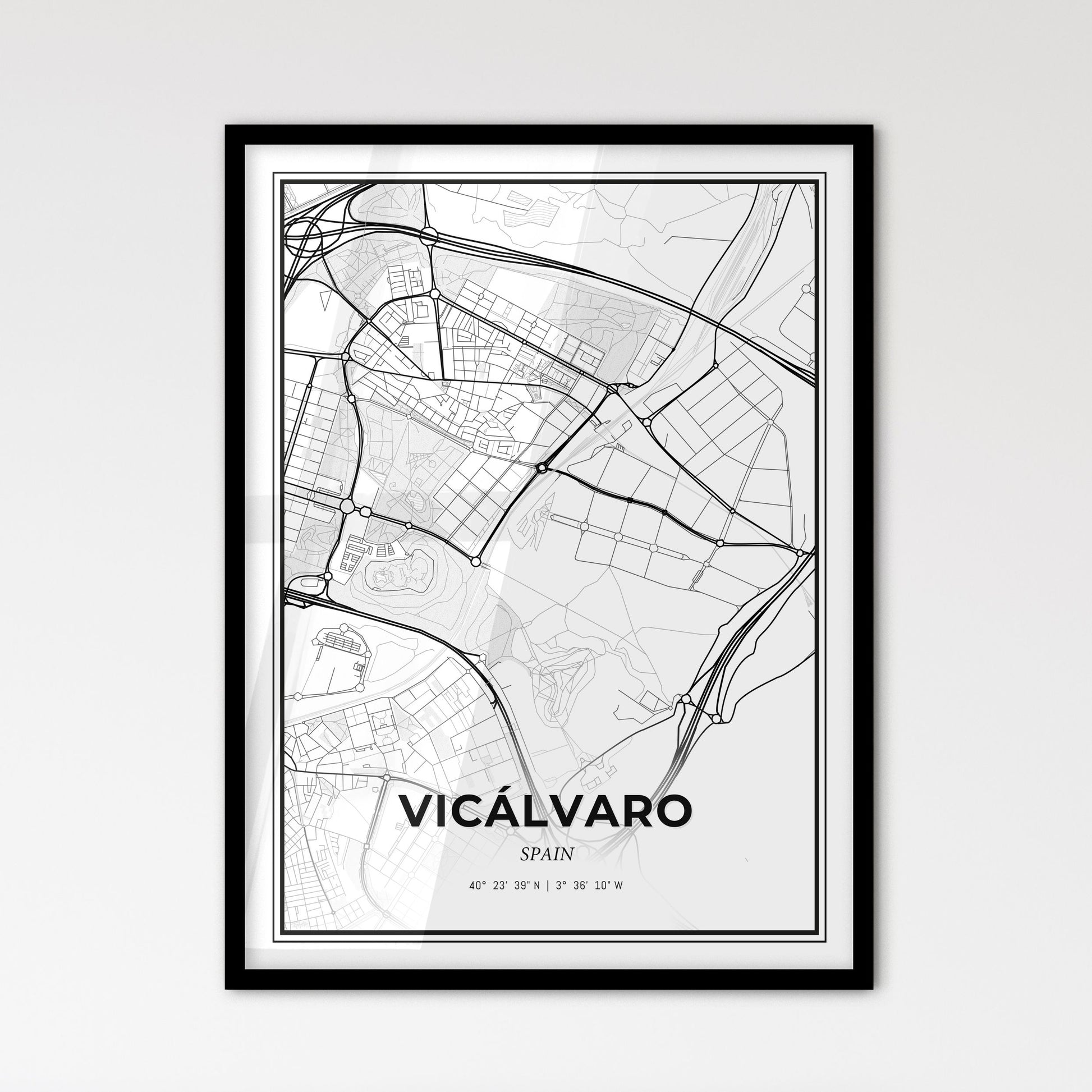 Vicálvaro Spain - Scandinavian Style City Map for Modern Home Decor