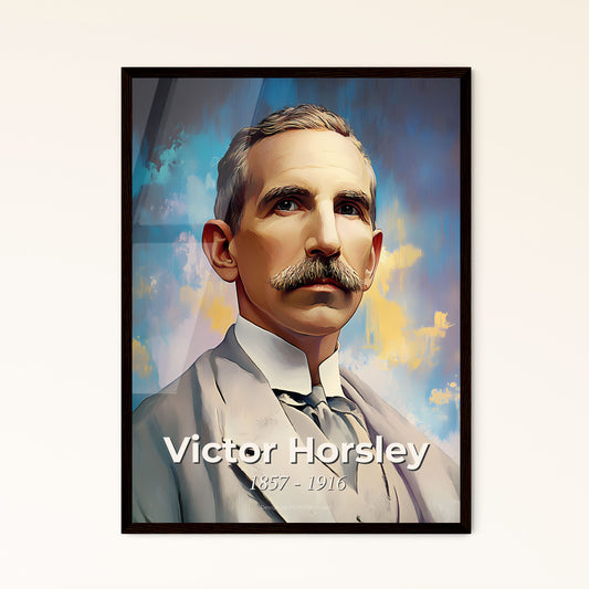 Portrait of Victor Horsley, 1857 - 1916. Impressionistic painting of a man with a mustache.