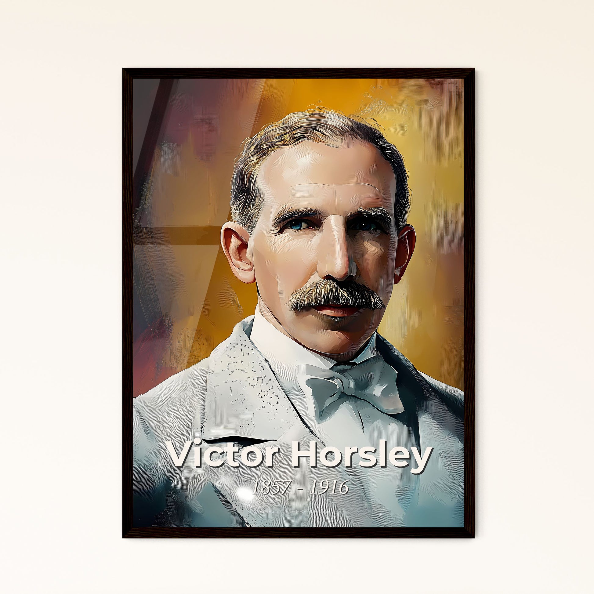 Portrait of Victor Horsley, 1857 - 1916. Impressionistic painting of a man with a mustache.