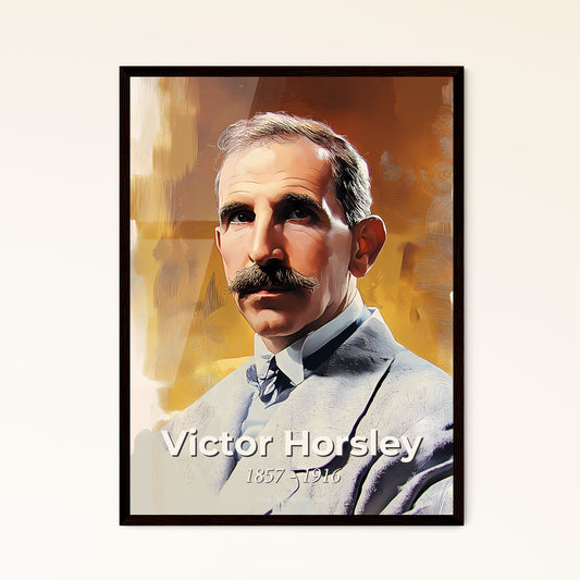 Portrait of Victor Horsley, 1857 - 1916. Impressionistic painting of a man with a mustache.