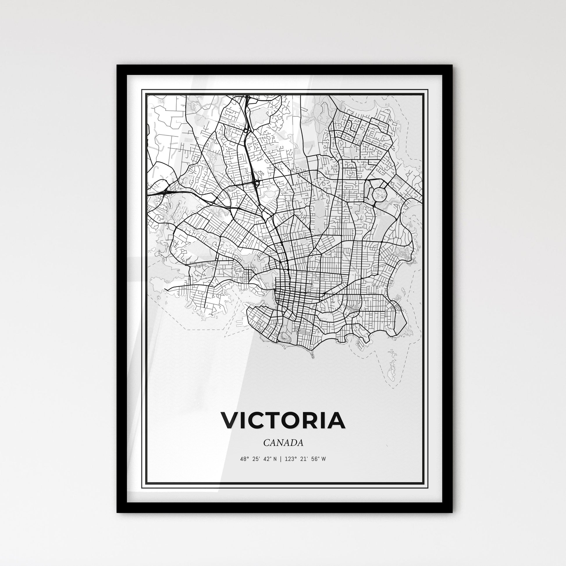 Victoria Canada - Scandinavian Style City Map for Modern Home Decor