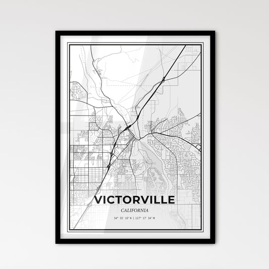 Victorville California - Scandinavian Style City Map for Modern Home Decor