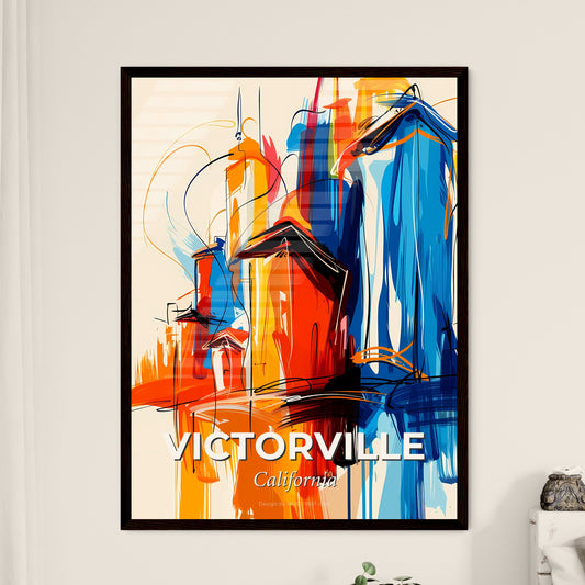 Vibrant Victorville, California - A Painting Of Buildings And Buildings