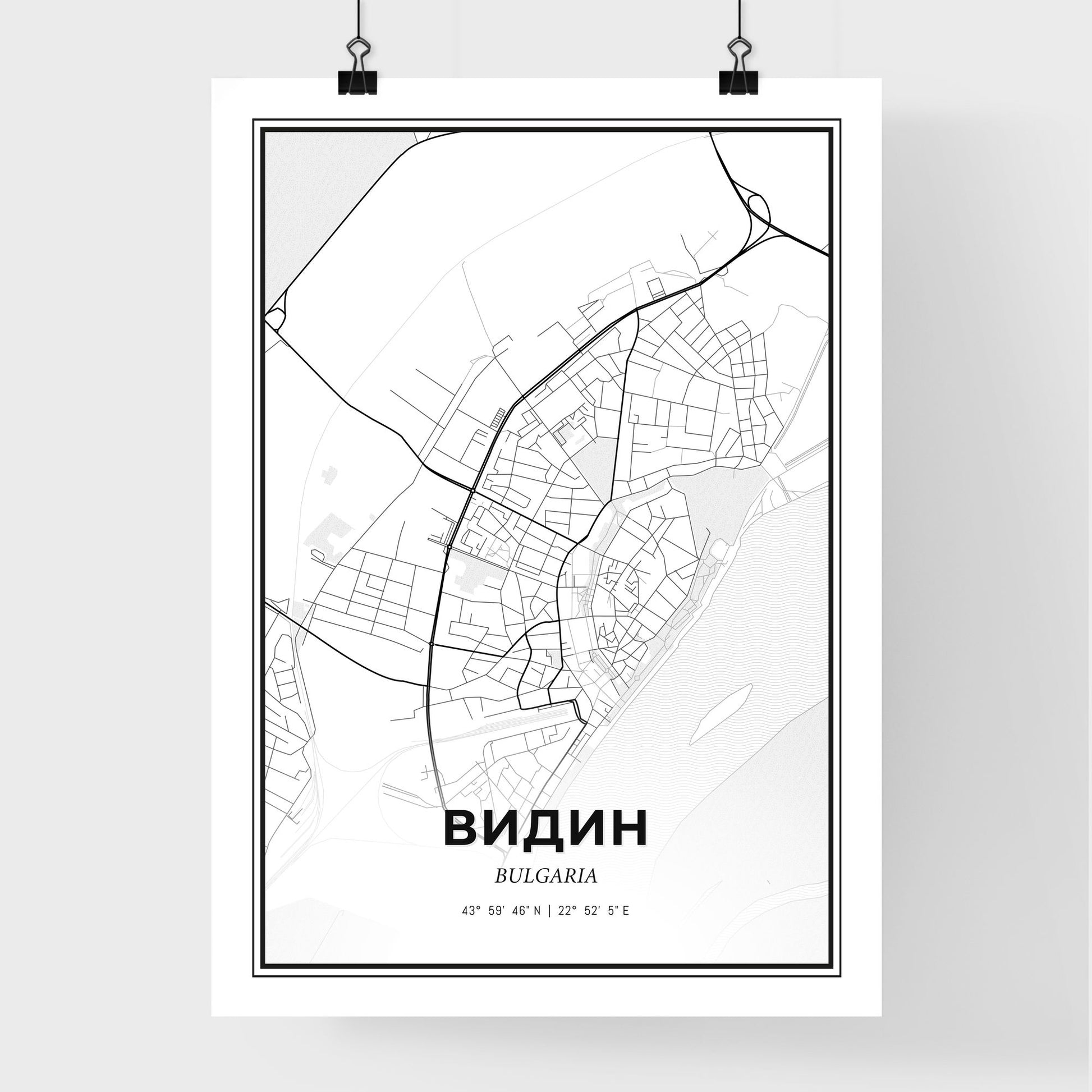 Vidin Bulgaria - Premium City Map Poster