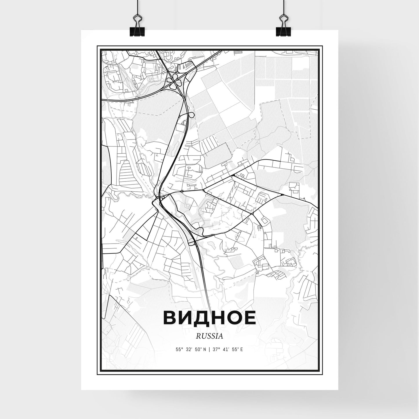 Vidnoye Russia - Premium City Map Poster