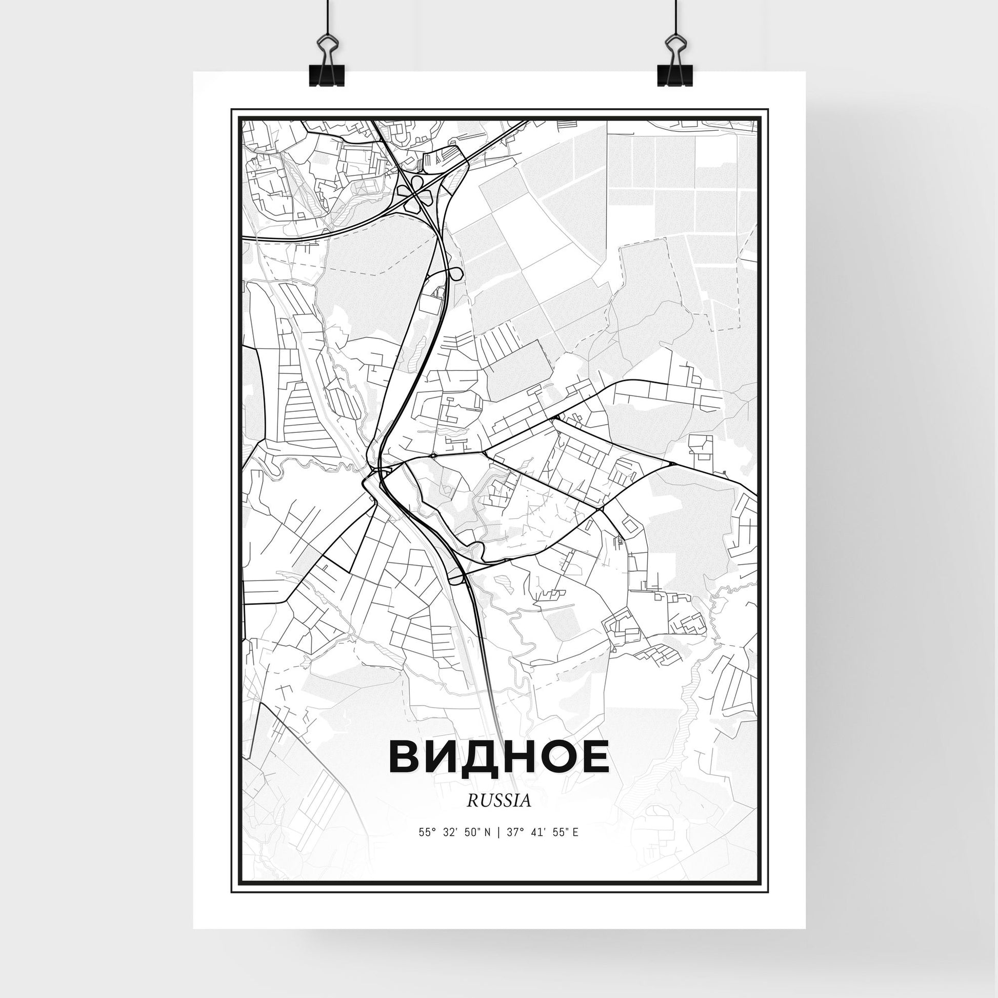 Vidnoye Russia - Premium City Map Poster