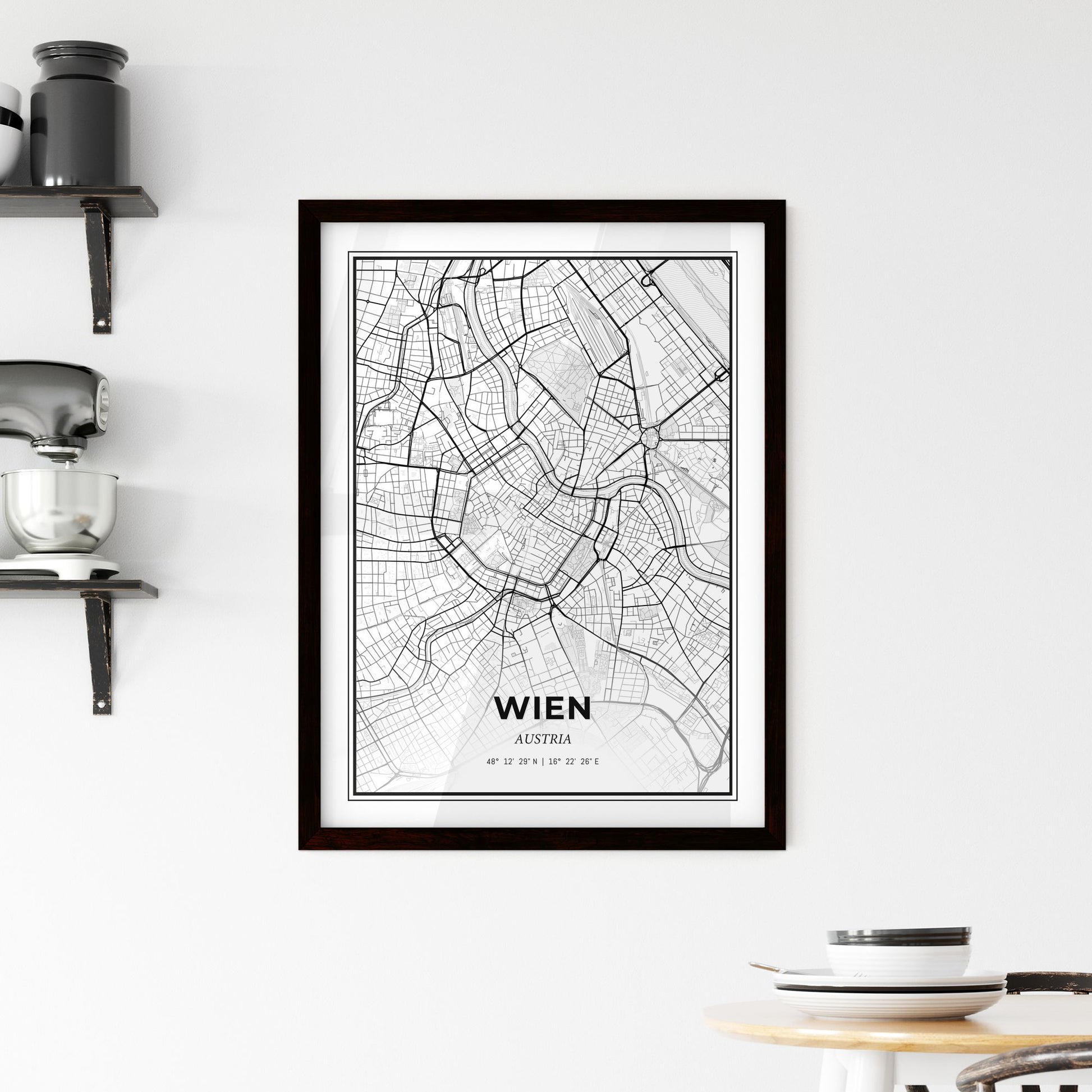 Vienna Austria - Minimal City Map