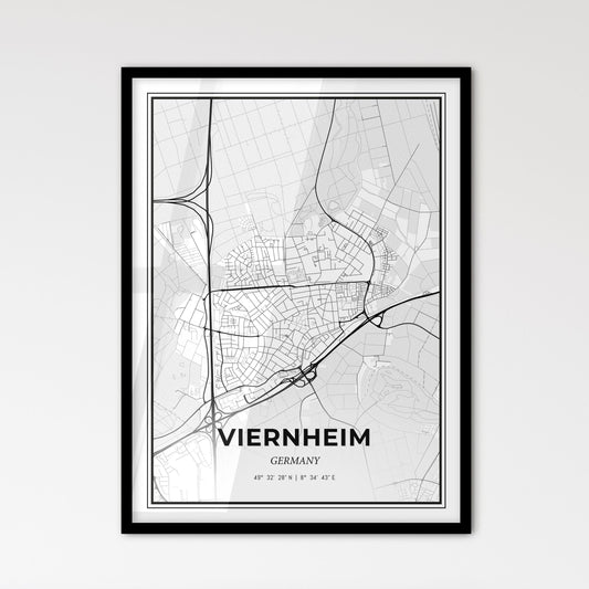 Viernheim Germany - Scandinavian Style City Map for Modern Home Decor