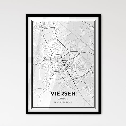 Viersen Germany - Scandinavian Style City Map for Modern Home Decor