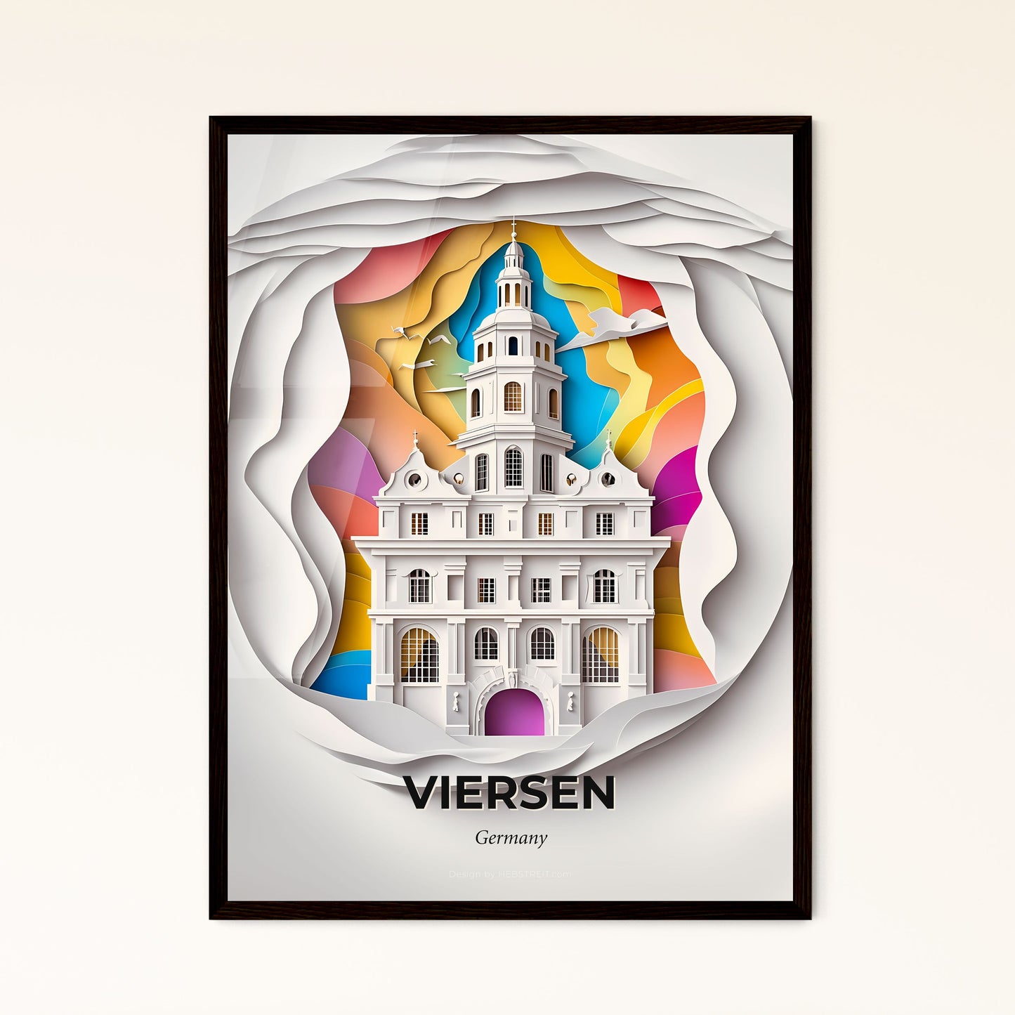 Vivid Viersen, Germany - a church with a clock tower in a colorful background