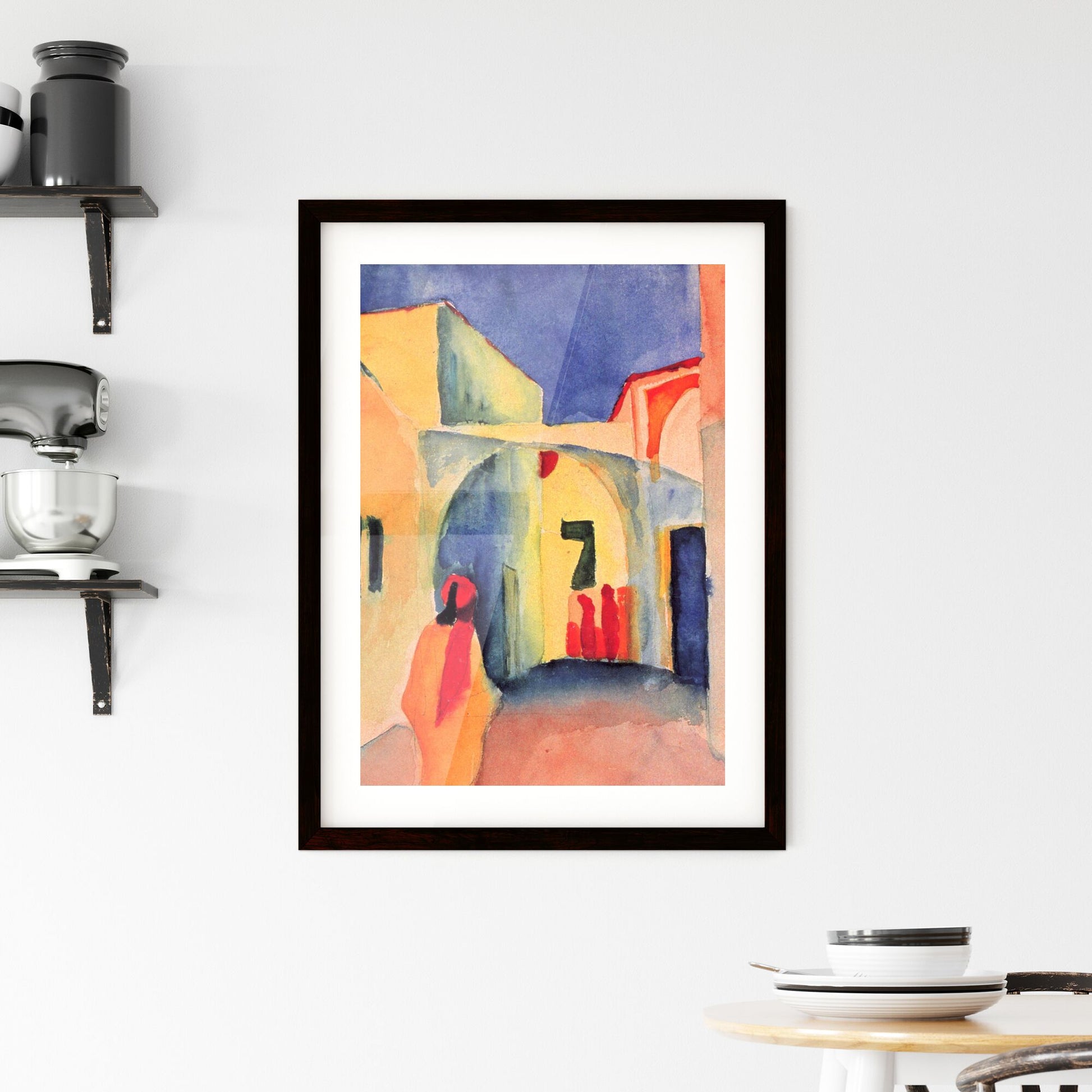 Framed Print of View into a Lane by August Macke