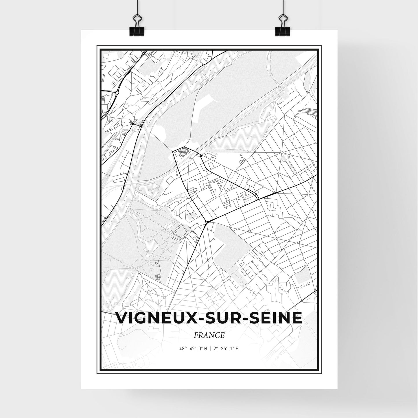 Vigneux-sur-Seine France - Premium City Map Poster