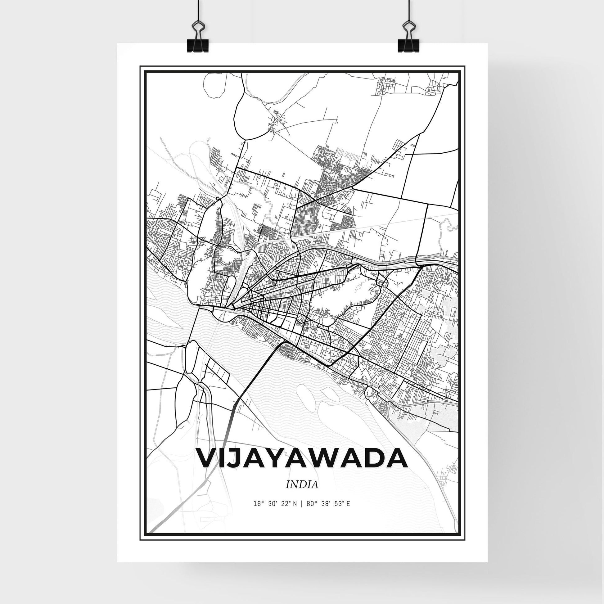 Vijayawada India - Premium City Map Poster