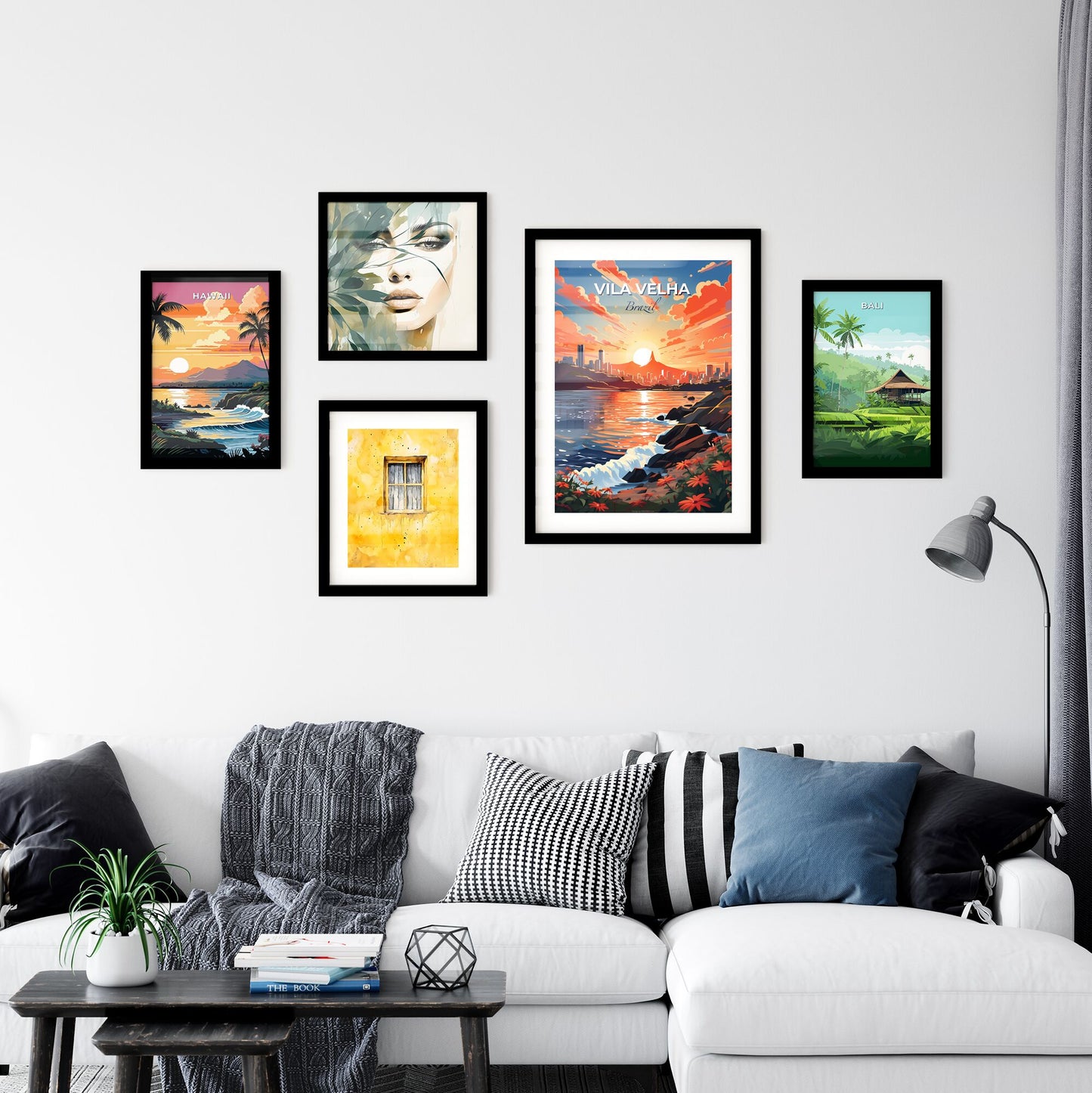 City Skyline Abstract Painting Sunset Over Vila Velha Brazil Default Title