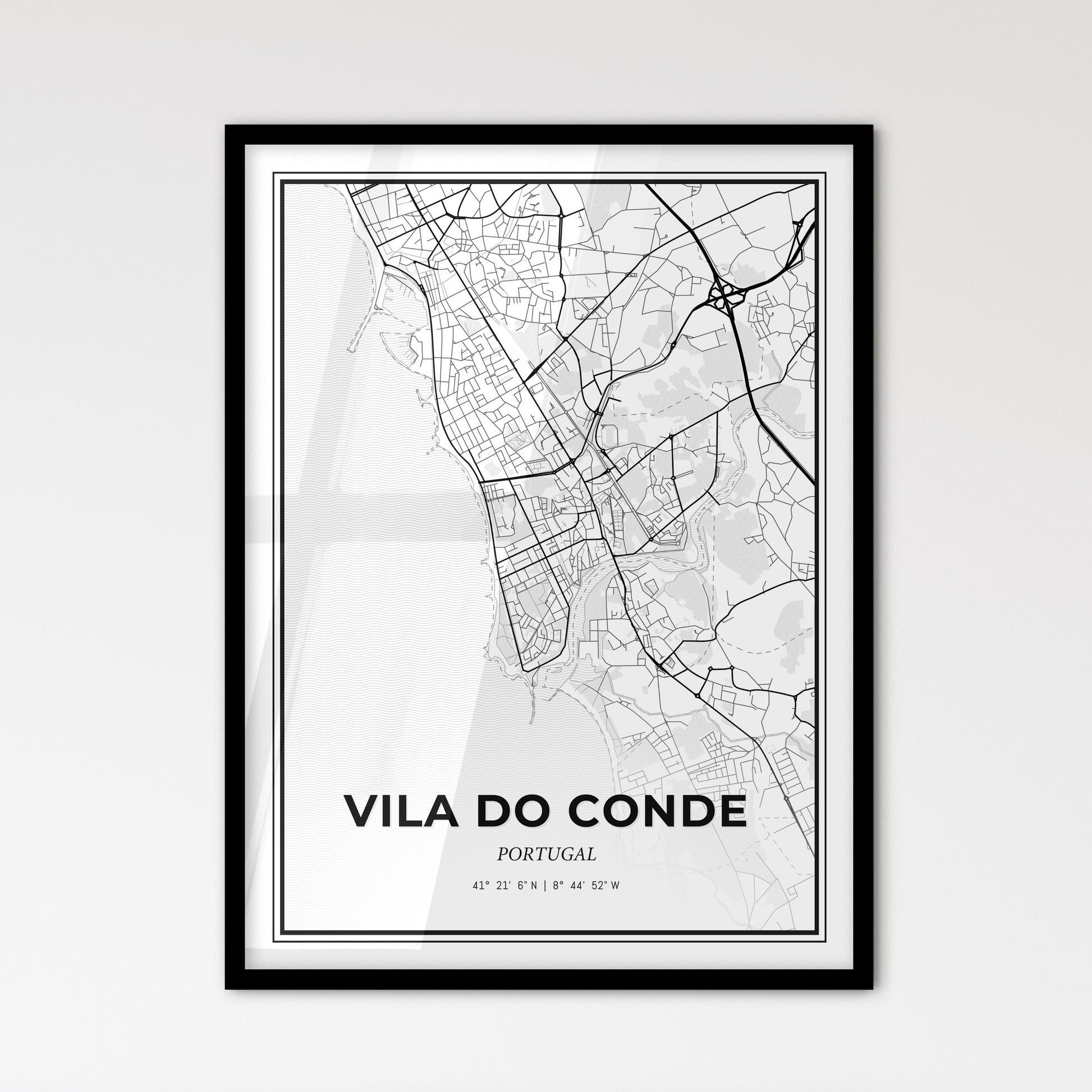 Vila do Conde Portugal - Scandinavian Style City Map for Modern Home Decor