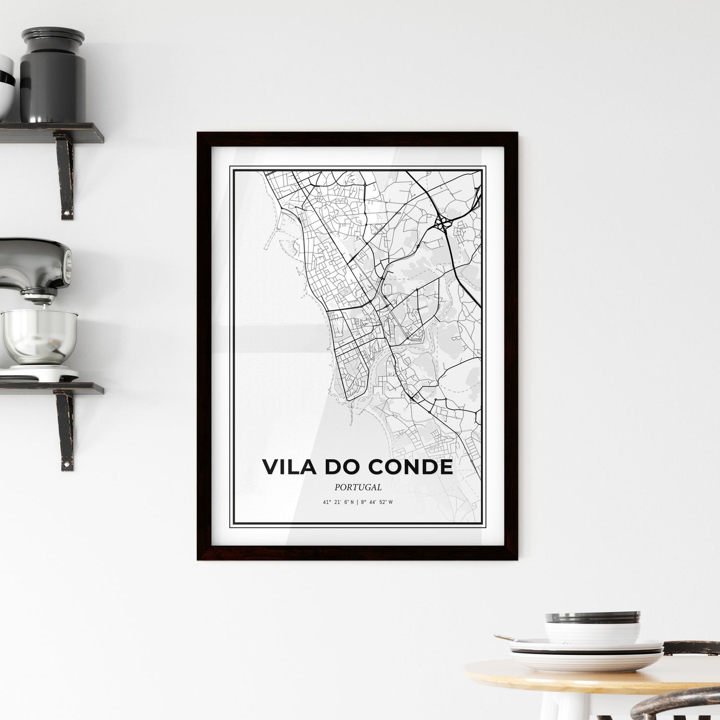 Vila do Conde Portugal - Minimal City Map