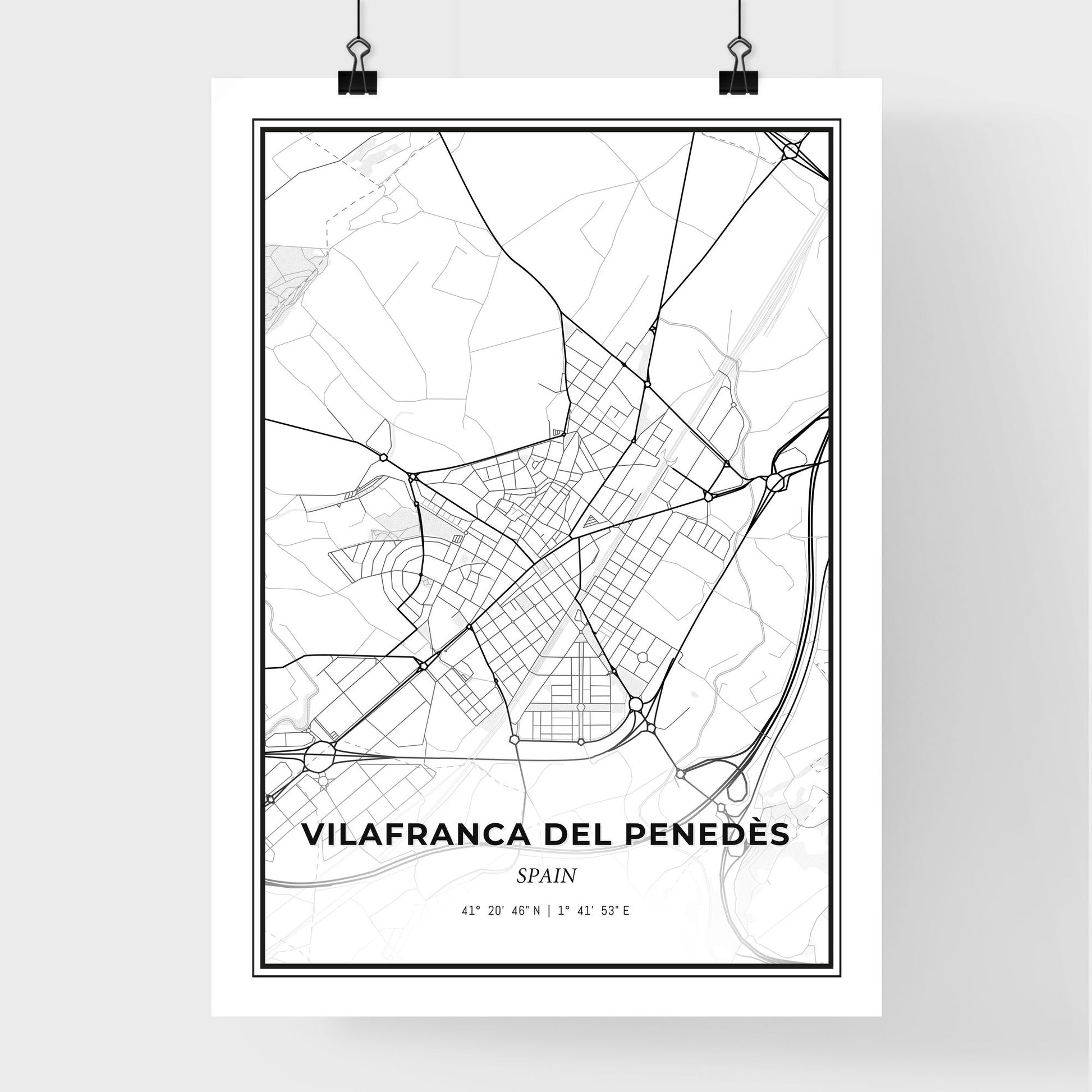 Vilafranca del Penedès Spain - Premium City Map Poster