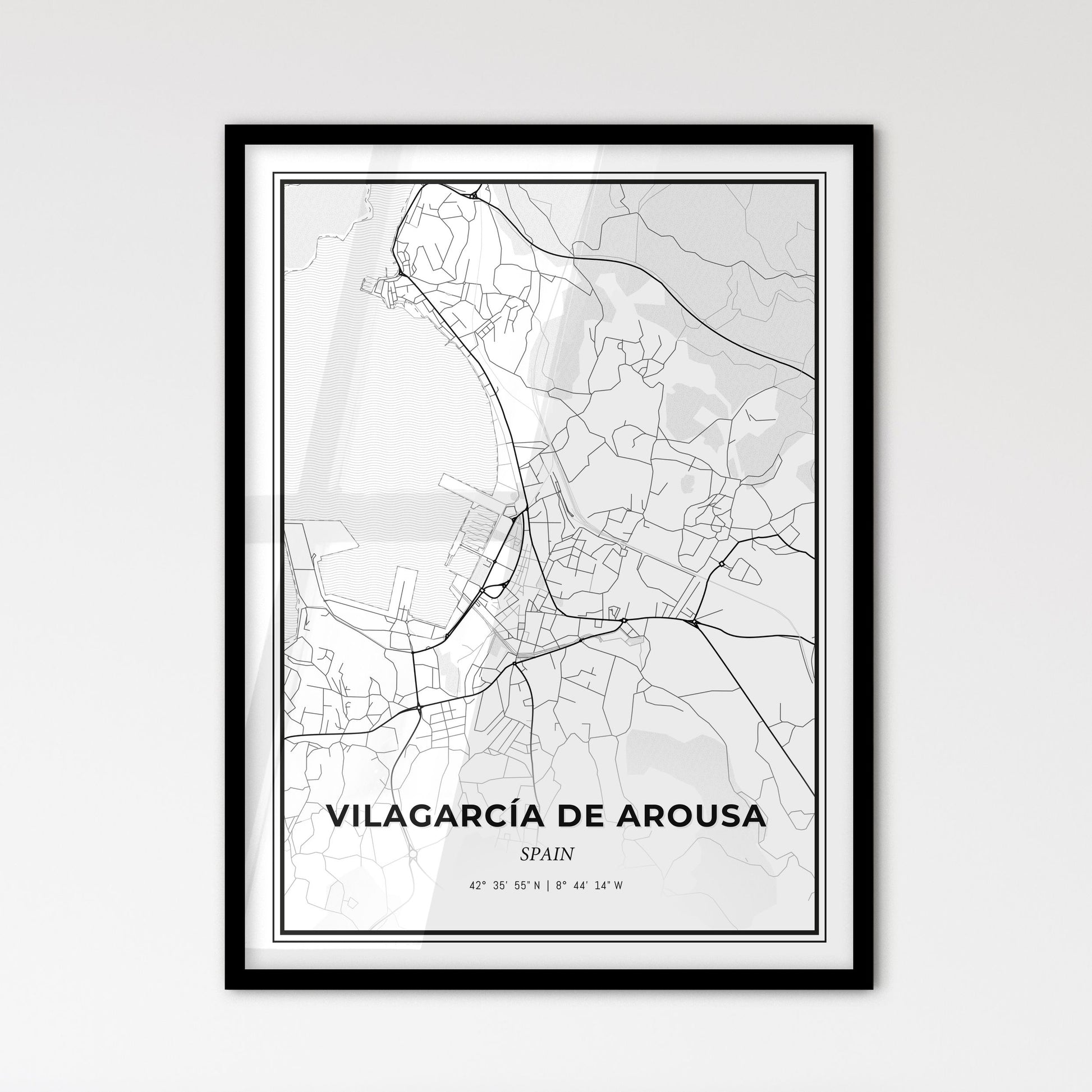 Vilagarcía de Arousa Spain - Scandinavian Style City Map for Modern Home Decor