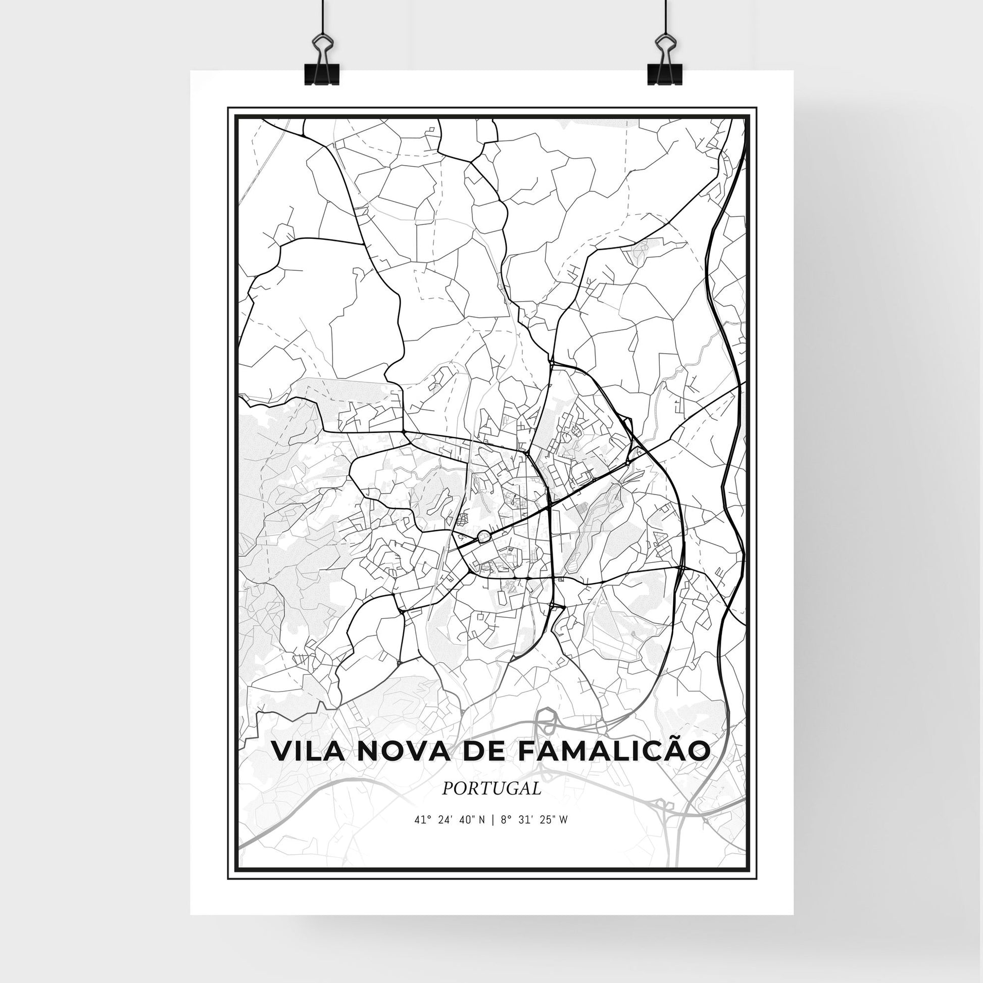 Vila Nova de Famalicão Portugal - Premium City Map Poster