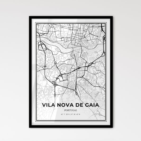 Vila Nova de Gaia Portugal - Scandinavian Style City Map for Modern Home Decor