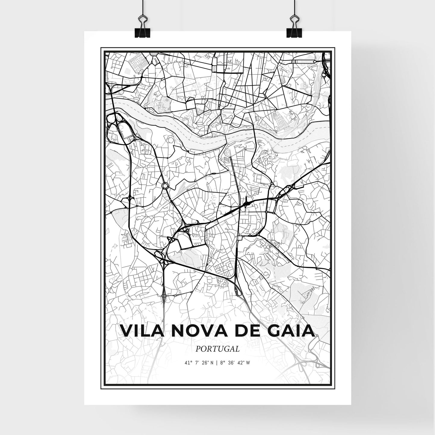 Vila Nova de Gaia Portugal - Premium City Map Poster