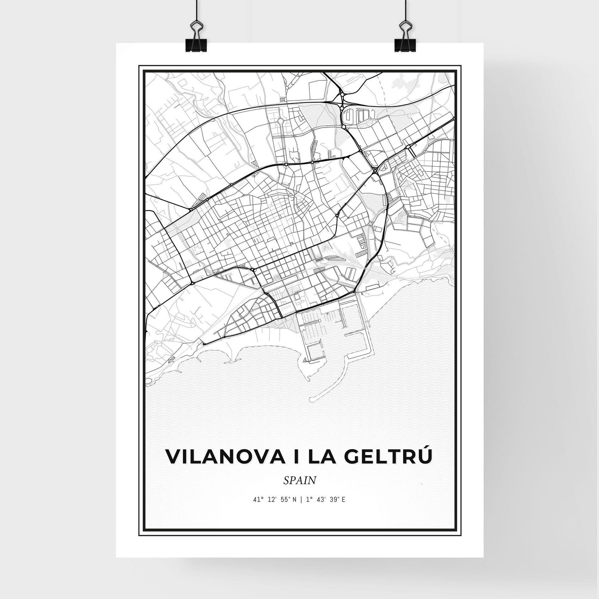 Vilanova i la Geltrú Spain - Premium City Map Poster