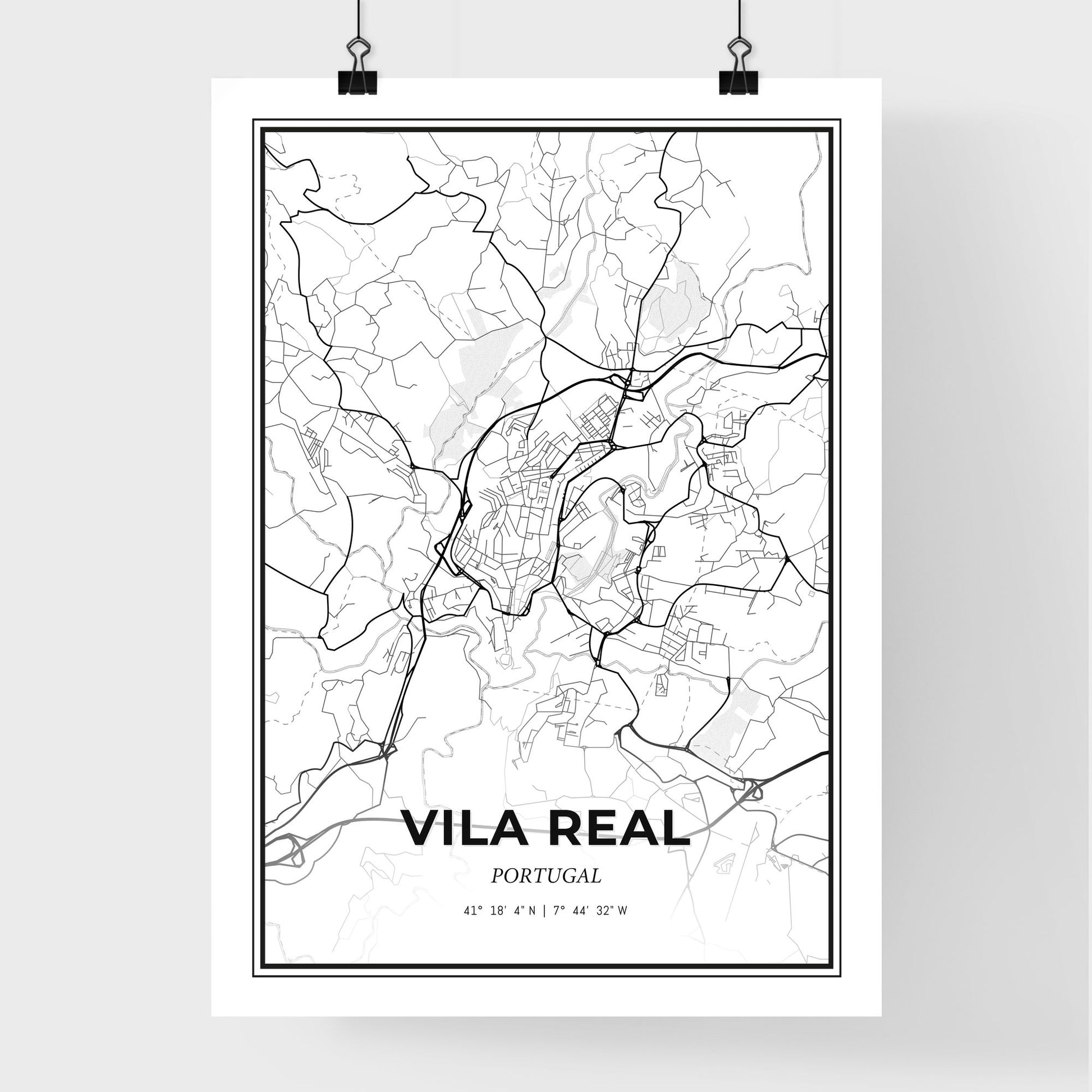 Vila Real Portugal - Premium City Map Poster