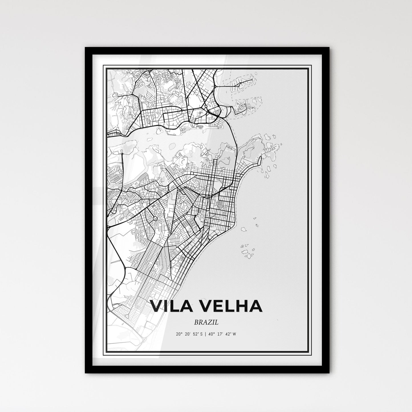 Vila Velha Brazil - Scandinavian Style City Map for Modern Home Decor