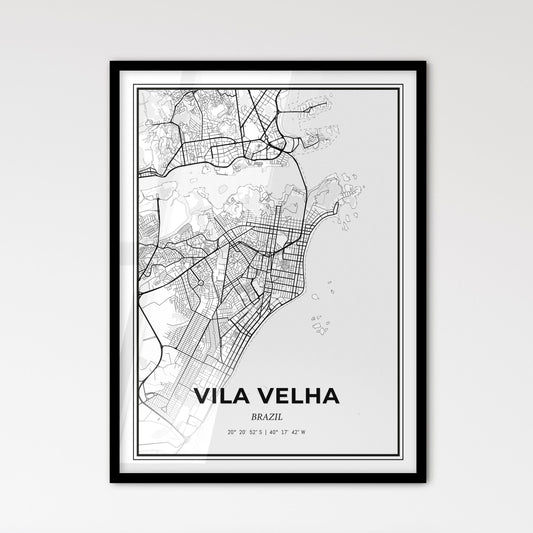 Vila Velha Brazil - Scandinavian Style City Map for Modern Home Decor