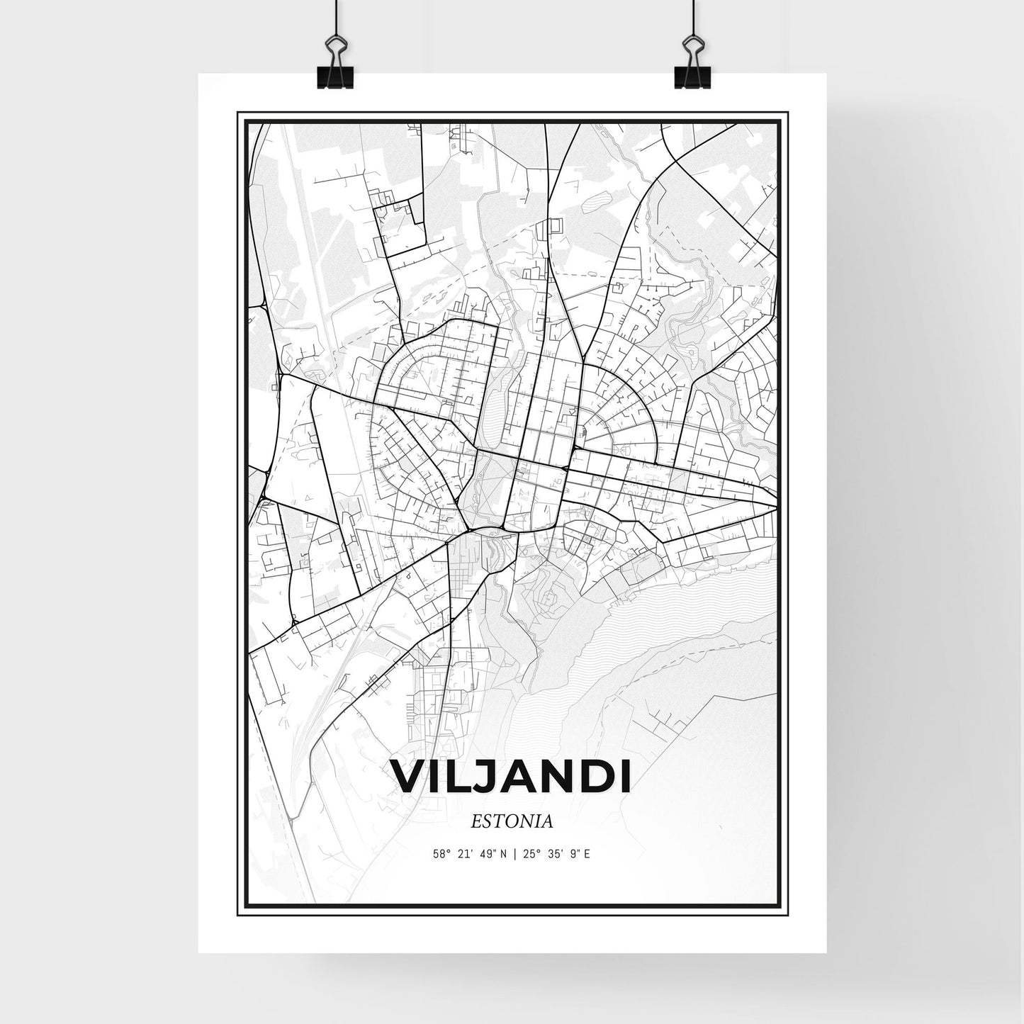 Viljandi Estonia - Premium City Map Poster