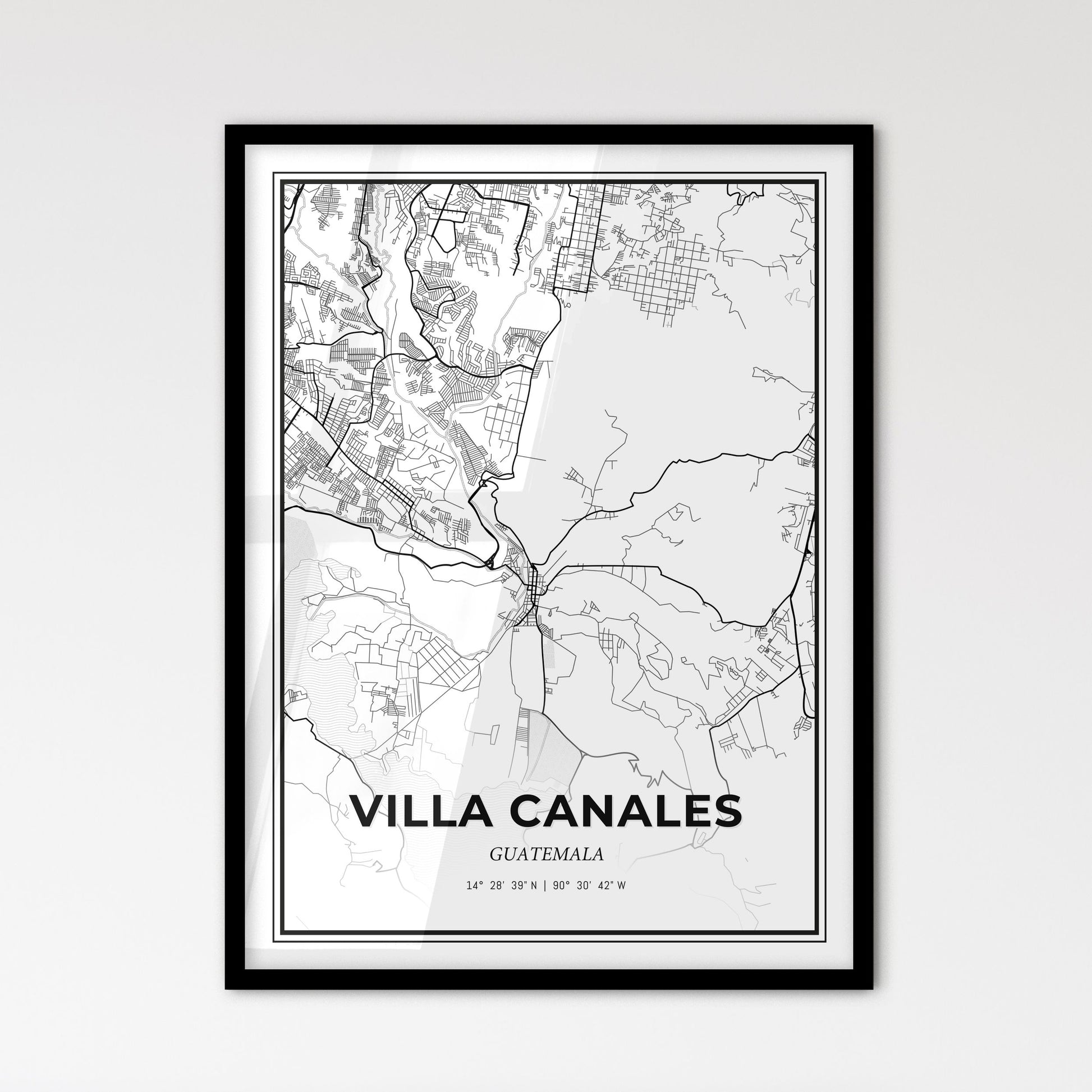 Villa Canales Guatemala - Scandinavian Style City Map for Modern Home Decor