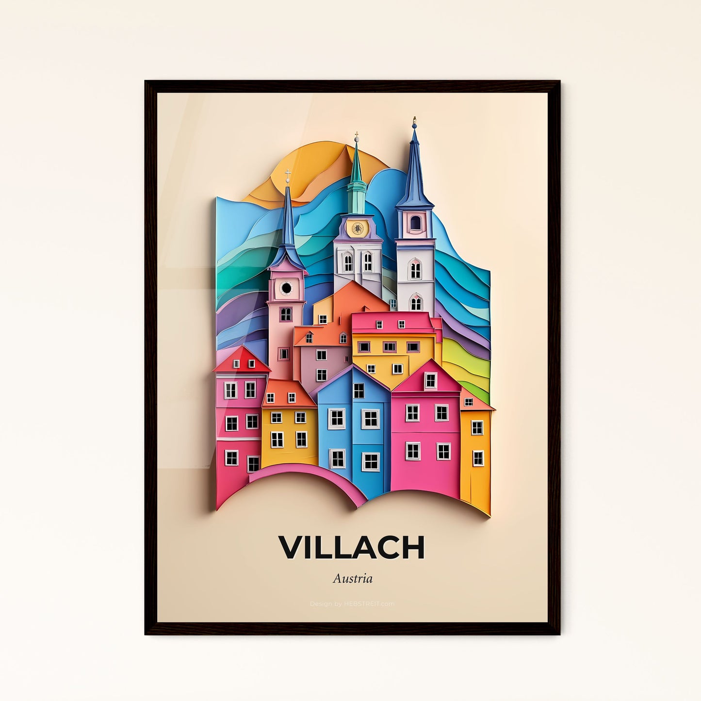 Vivid Villach, Austria - a colorful city with a clock tower on top of it