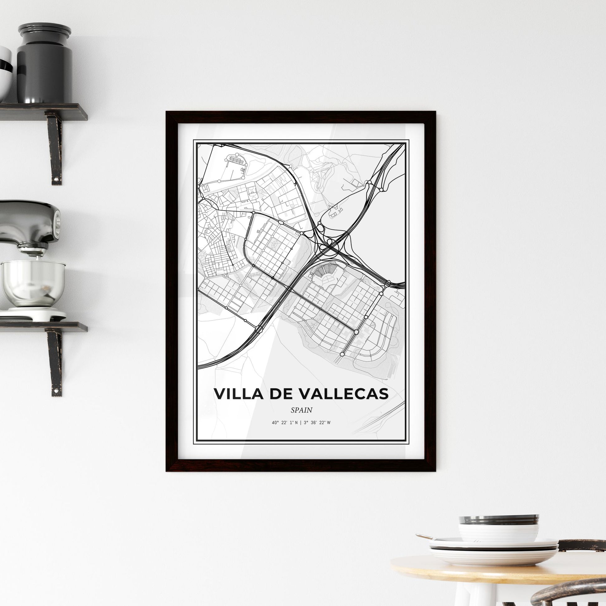 Villa de Vallecas Spain - Minimal City Map