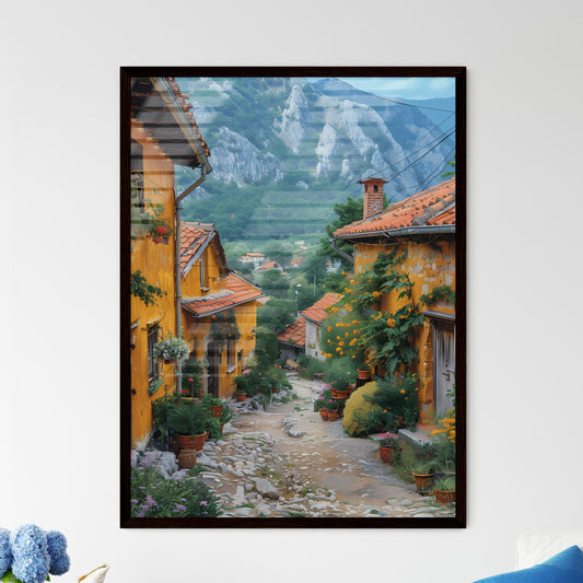 Charming Isometric Serbian Village Street with Vibrant Buildings and Lush Greenery Default Title