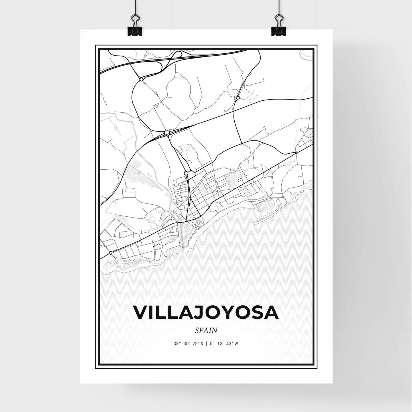 Villajoyosa Spain - Premium City Map Poster