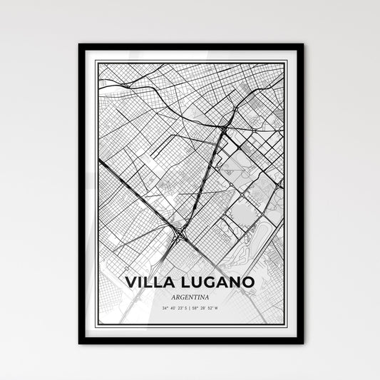 Villa Lugano Argentina - Scandinavian Style City Map for Modern Home Decor