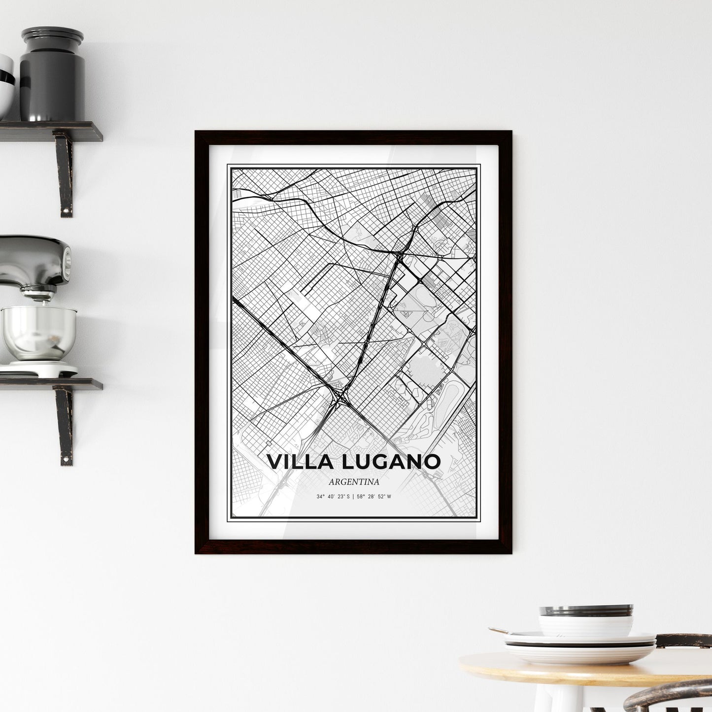 Villa Lugano Argentina - Minimal City Map